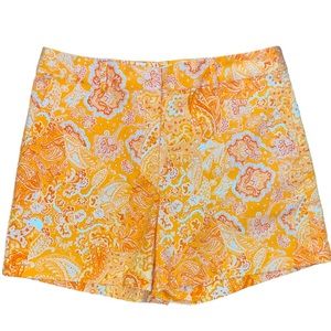 Michael Kors, Size 8 , Orange & White, Paisley Shorts, Women’s